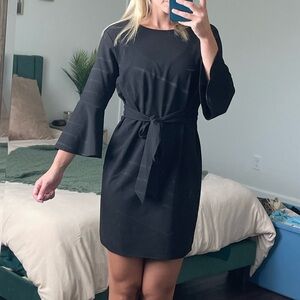 Lulus Tie Front Black Dress